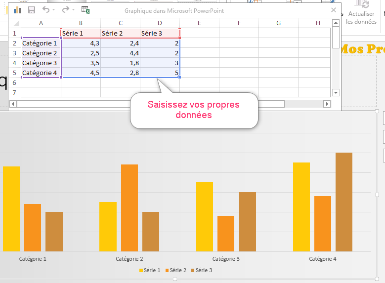 Insérer et formater des graphiques